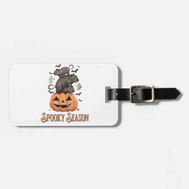 Etiqueta De Bagagem Halloween Capybara (Frente Horizontal)