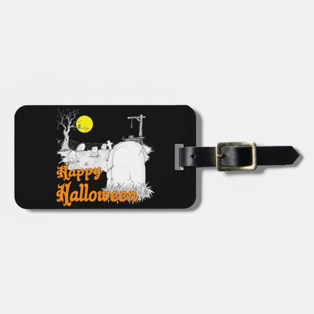 Etiqueta De Bagagem Halloween DIY (Frente Horizontal)