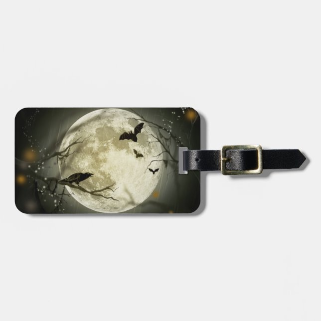 Etiqueta De Bagagem Halloween Moon (Frente Horizontal)