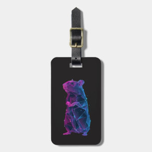 Etiqueta De Bagagem Hamster de Neon Sci-fi