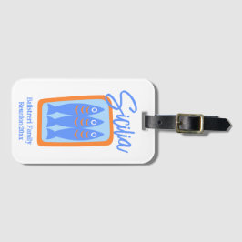 Etiqueta De Bagagem Hand-drawn Sardines Sicily / Italy Family Reunion