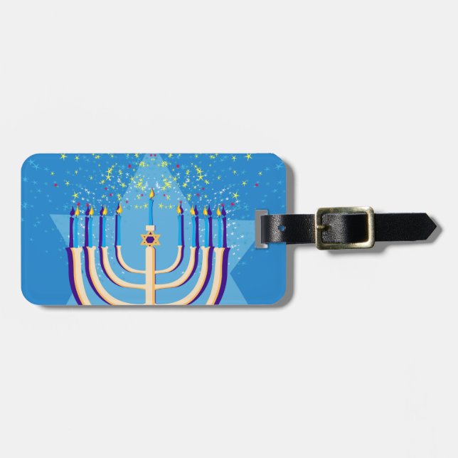 Etiqueta De Bagagem hanukkah menorah (Frente Horizontal)