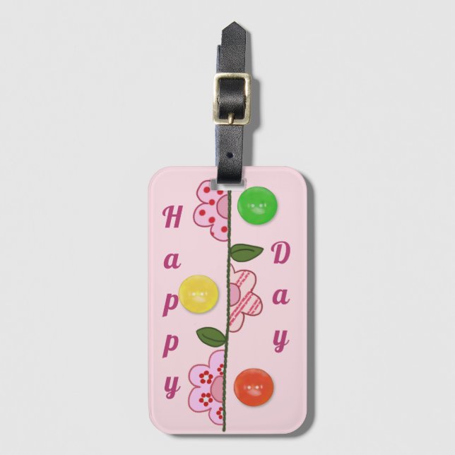 Etiqueta De Bagagem Happy Day (Frente Vertical)