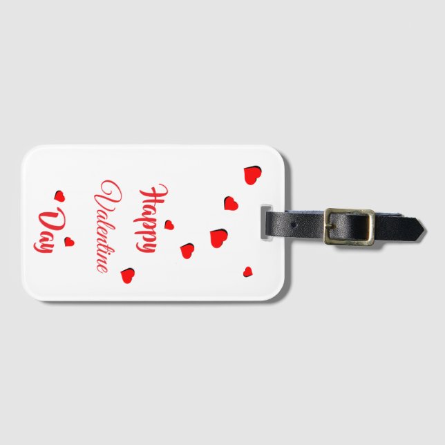 Etiqueta De Bagagem Happy Valentine Day  (Frente Horizontal)