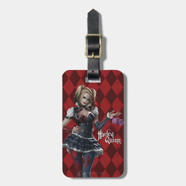 Etiqueta De Bagagem Harley Quinn Com Felpudo (Frente Vertical)
