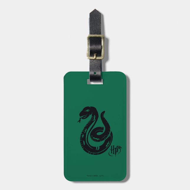 Etiqueta De Bagagem Harry Potter | Ícone de Cobra Slytherin (Frente Vertical)
