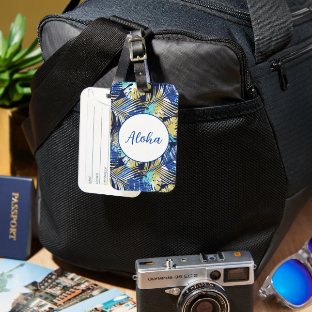 Etiqueta de Bagagem Havaiana (Frente e Verso)