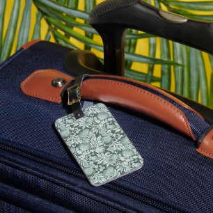 Etiqueta De Bagagem Havaiana Lehua e Kukui em Seafoam Green