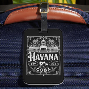 Etiqueta De Bagagem Havana Antiga Cuba Viagem Herança Cubana