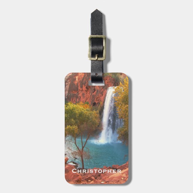 Etiqueta De Bagagem Havasu Falls Waterfall Sudowest Bag (Frente Vertical)
