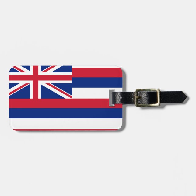 Etiqueta De Bagagem Hawaii Flag (Frente Horizontal)