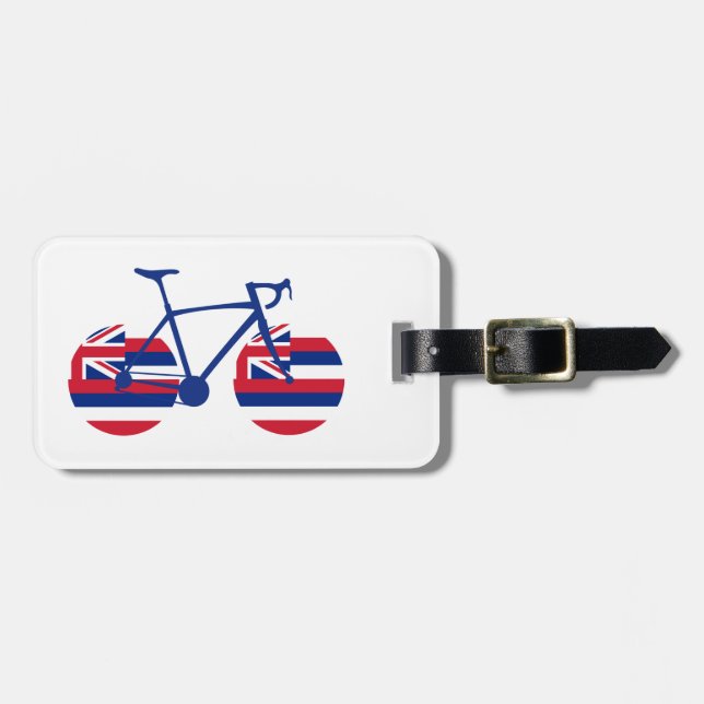 Etiqueta De Bagagem Hawaii Flag Cycling (Frente Horizontal)
