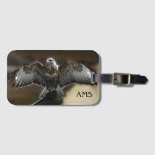 Etiqueta De Bagagem Hawk com Wings Out Wildlife Monograma