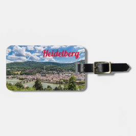 Etiqueta De Bagagem Heidelberg Neckar Panorama Alemanha