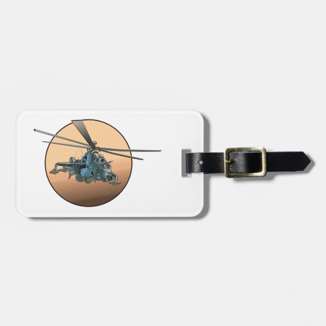 Etiqueta De Bagagem helicóptero de animação (Frente Horizontal)