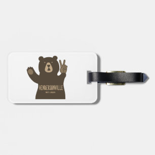 Etiqueta De Bagagem Hendersonville North Carolina Peace Bear