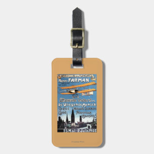 Etiqueta De Bagagem Henry Farman voa o poster do Promo do homem de vôo