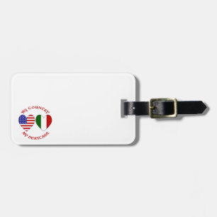Etiqueta De Bagagem Herança vermelha do país dos EUA do italiano