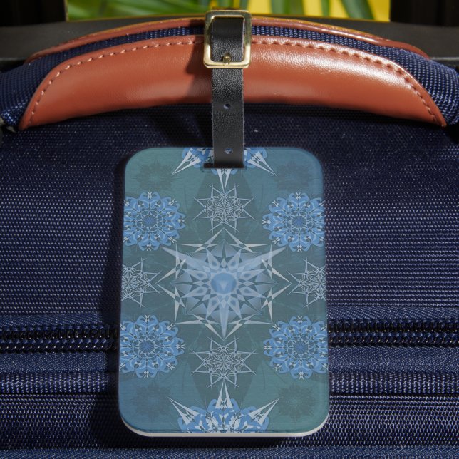 Etiqueta De Bagagem Hexa Triangles Yantra Petals (Frente Insitu 2)