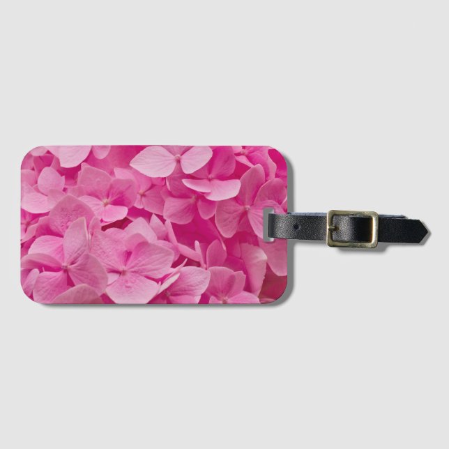 Etiqueta De Bagagem Hidrangea rosa (Frente Horizontal)