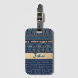 Etiqueta De Bagagem Hieroglifos Egípcios do Lotus Scarab Personalizado