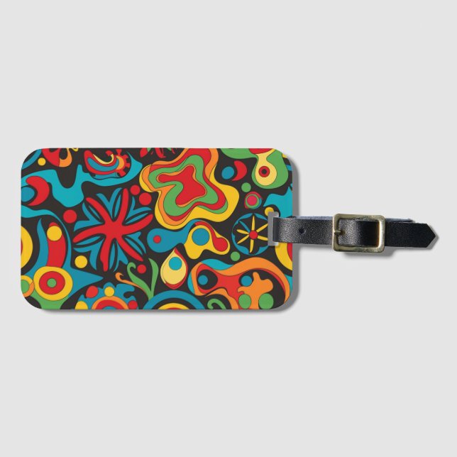 Etiqueta de Bagagem Hippie (Frente Horizontal)