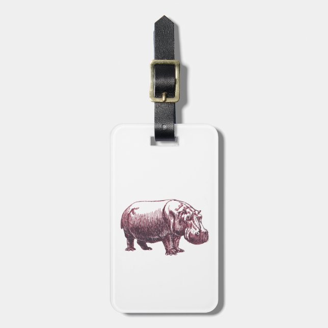 Etiqueta De Bagagem Hippopotamus (Frente Vertical)