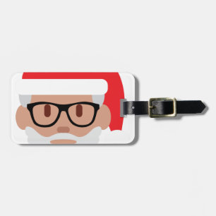 Etiqueta De Bagagem hipster Santa Claus emoji