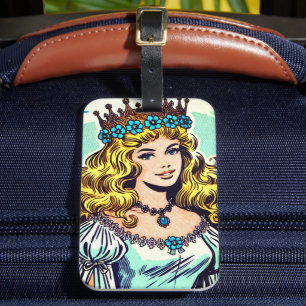Etiqueta De Bagagem Histórias em quadrinhos da Princesa Bonita Vintage