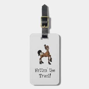 Etiqueta De Bagagem Hittin 'The Trail Cartoon Horse