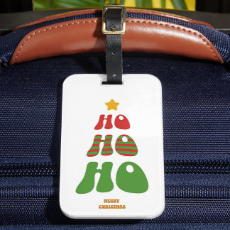 Etiqueta De Bagagem Ho Ho Ho Retro Christmas Tree Luggage Tag