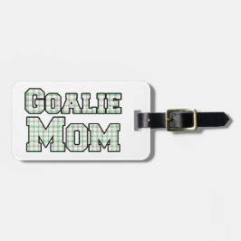 Etiqueta De Bagagem Hockey Goalie Mãe Xadrez Verde