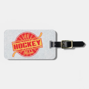 Etiqueta De Bagagem Hockey Mãe Vermelho E Bagagem De Laranja