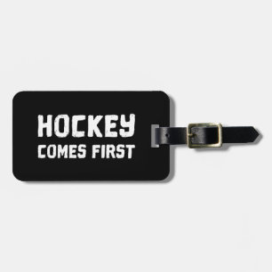 Etiqueta De Bagagem Hockey vem primeiro