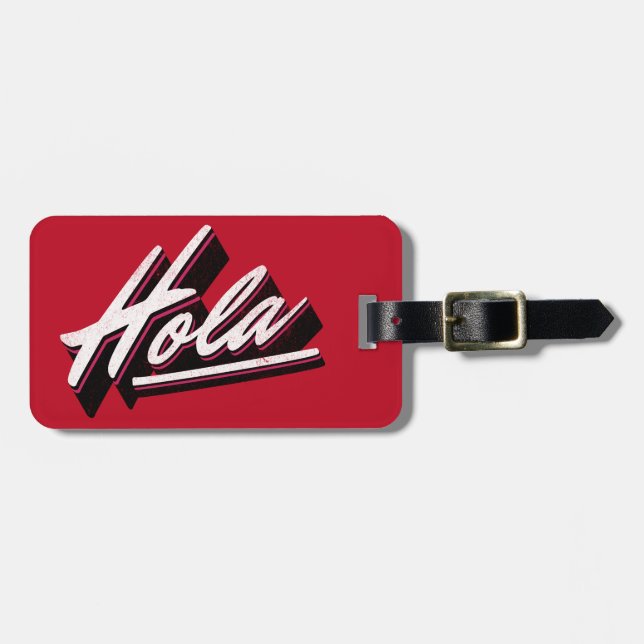 Etiqueta De Bagagem Hola design de texto (Frente Horizontal)