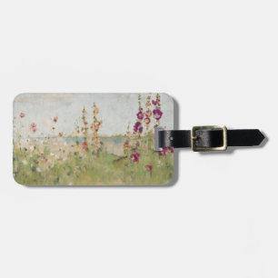 Etiqueta De Bagagem Hollyhocks pelo mar
