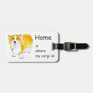 Etiqueta De Bagagem "Home é onde meu corgi é" Tag da bagagem
