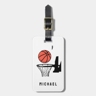 Etiqueta De Bagagem Hoop personalizado de basquete com bola