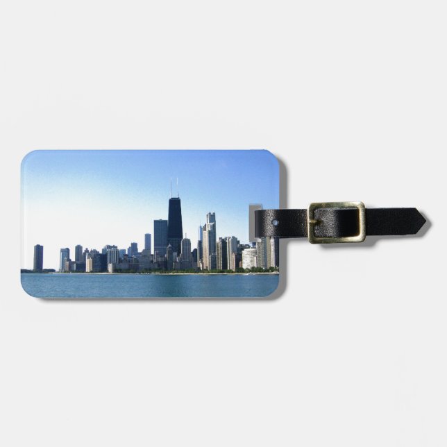 Etiqueta De Bagagem Horizonte de Chicago (Frente Horizontal)
