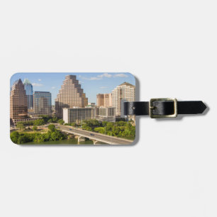 Etiqueta De Bagagem Horizonte de Downtown no Lady Bird Lake