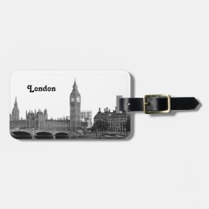 Etiqueta De Bagagem Horizonte de Londres Inglaterra Reino Unido Gravad