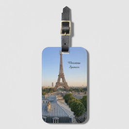 Etiqueta De Bagagem Horizonte Personalizado da Cidade de Paris