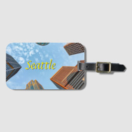 Etiqueta De Bagagem Horizonte Urbano de Seattle