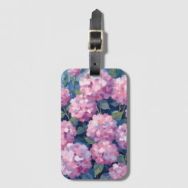 Etiqueta De Bagagem Hortênsias Florais Rosa Bege
