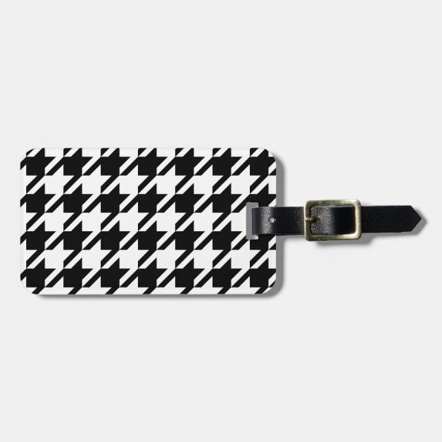 Etiqueta De Bagagem Houndstooth (Frente Horizontal)
