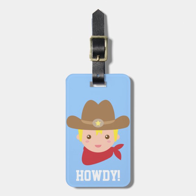 Etiqueta De Bagagem Howdy Gowboy Boys Personalizado (Frente Vertical)