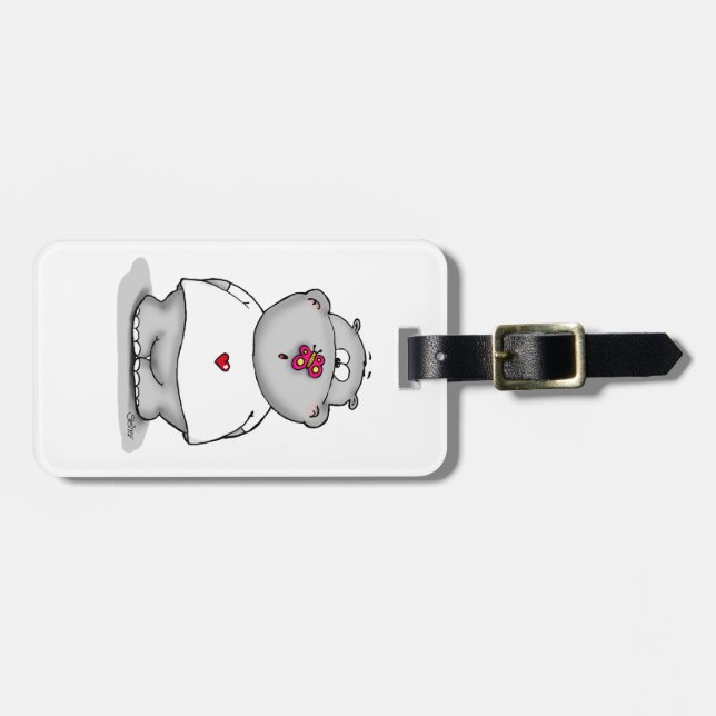Etiqueta De Bagagem Howie o hipopótamo pequeno - Hippopotamus (Frente Horizontal)
