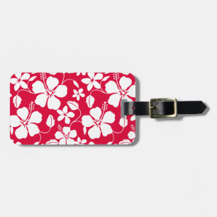 ETIQUETA DE BAGAGEM HULA HAWAIIAN (HIBISCUS) TAG VERMELHA DE LUGAGEM
