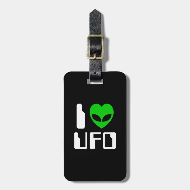 Etiqueta De Bagagem I Alienígena Heart UFO (Frente Vertical)