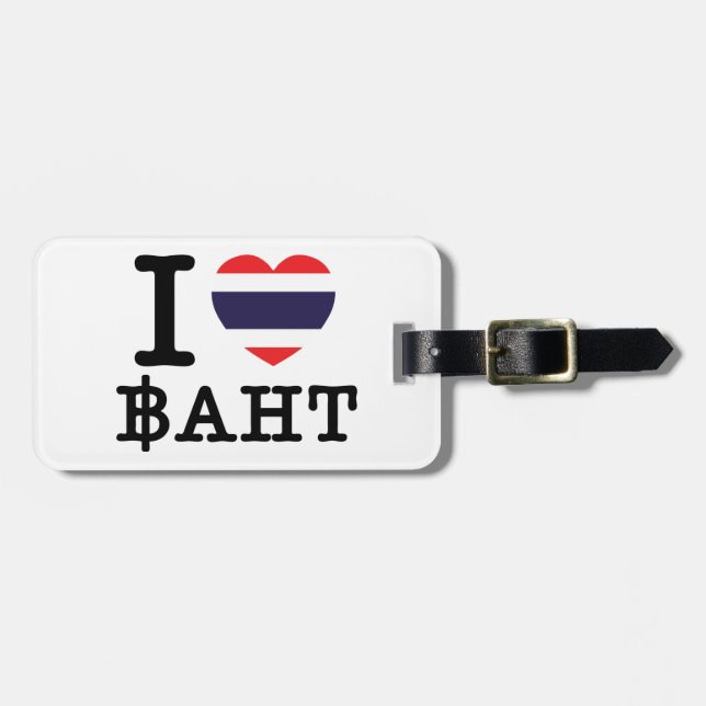 Etiqueta De Bagagem I Heart (Love) Baht (Frente Horizontal)